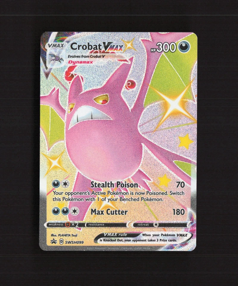Crobat VMAX SWSH099 Sword & Shield Full Art Black Star Promo Pokemon Card NM - Image 1 of 4