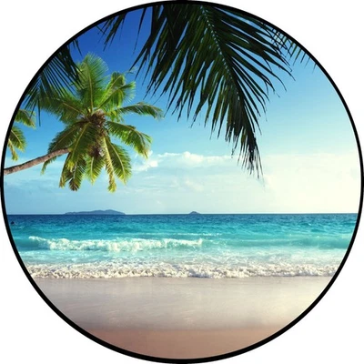 Bar Stool Cover At the Beach under Palm Tree - Image 1 of 4