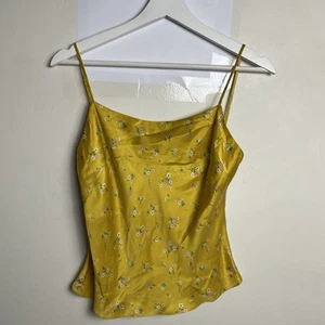 Bec And Bridge Silk Top Size 8 Yellow Camisole Sleeveless Floral - Picture 1 of 10