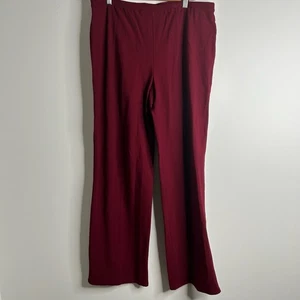 Pantalones Eileen Fisher Rojo Oscuro Pierna Ancha Crepé Tejido Talla L Hechos en EE. UU. Silencioso Lujo - Imagen 1 de 9