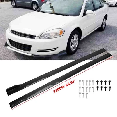 For Chevrolet Impala 2007-2020 86.6" Carbon Fiber Side Skirts Rocker Panel Lip Foto 1 de 4