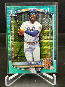 2025 Bowman Chrome Elian Pena 1st Aqua Pulsar Refractor /125 #BCP-155 NY Mets - Picture 1 of 2