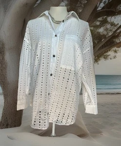 Calia By Carrie Underwood White Button Down Swim Coverup Size Extra Small - Picture 1 of 6