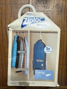 ZIPLOC Sacchetto Spaziale da Appendere con Guarnizione Sottovuoto, 3x lo Stoccaggio, 27,75” X 41” NUOVO - Foto 1 di 3