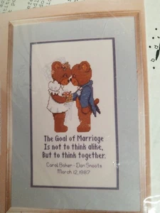 Teddybär Hochzeit Jahrestag gezählt Kreuzstich MUSTER SET  - Bild 1 von 3