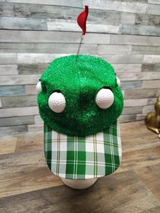 Golfmütze Minigolf lustig Neuheit Geschenk verstellbar kariert grün & weiß von Elope - Bild 1 von 10
