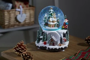 Weihnachtsdorf Schneekugel beleuchtet Winterlandschaft Weihnachten mit Musik - Bild 1 von 4