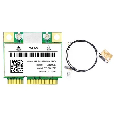 RTL8822CE WiFi Card+Antenna 1200Mbps 2.4G+5Ghz Support Laptop/PC  10/11 V6Y7 - Image 1 of 4