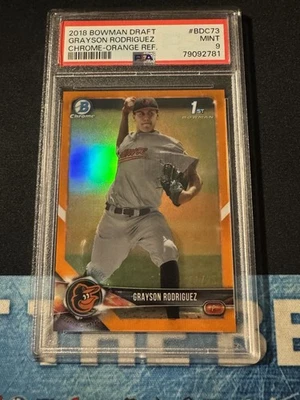 2018 Bowman Draft - Chrome Grayson Rodriguez #BDC-73 Orange Refractor /25 (RC) - Image 1 of 2