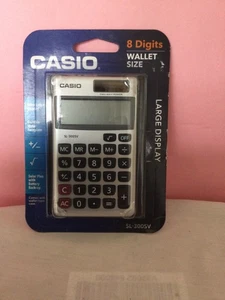 CASIO® Solar Wallet Calculator with 8-Digit Display (Silver) - Picture 1 of 16