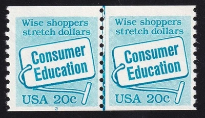 2005 Consumer Education issue – 20c PNC Pair, Plate # 2 Unused NH F-VF - Image 1 of 2