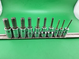 Snap On 3/8" & 1/4” Drive Metric 10 Piece Hex Bit Socket 10mm To 2mm SET USA - Picture 1 of 4