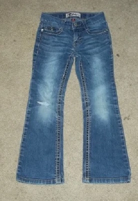 Jeans azules cintura ajustable para niñas talla 5 de L.E.I. Foto 1 de 2