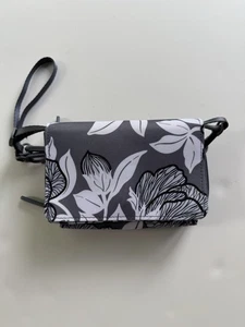 Borsa a tracolla Vera Bradley RFID 3 in 1 Moon Shadow Meadow grigio nylon floreale nuova - Foto 1 di 8