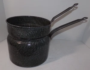 vintage gray graniteware Double Boiler no lid - Picture 1 of 12