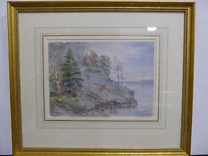 North Shore of Lake Superior, Watercolor from circa 1900 - Picture 1 of 3