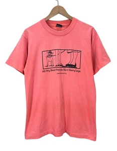 Vintage 80s All My Best Friends Have Hairy Legs Funny Humor Animal Dog T-Shirt M - Picture 1 of 5