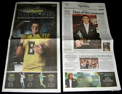 MARCUS MARIOTA HEISMAN TROFEO ESPECIAL 2014 PERIÓDICO EUGENE OREGON PATO FÚTBOL Foto 1 de 4