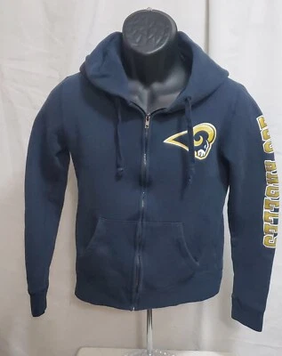 Los Angeles Rams NFL Team Apparel Girls Small Blue Full Zip Hoodie Sweatshirt  - Image 1 of 4