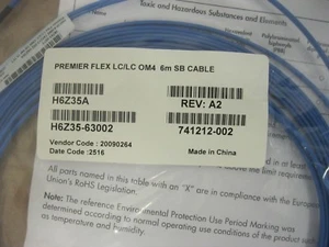 QUHP QK735A 653728-004 PREMIER FLEX OM4 FC CABLE NEW - Picture 1 of 2
