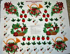Bountiful Christmas Applique Fabric Panel 36" X 44" - Picture 1 of 2