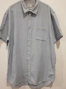 QUIKSILVER Shirt Size L Short Sleeve Button Up Collar Regular Fit Blue Mens - Picture 1 of 11