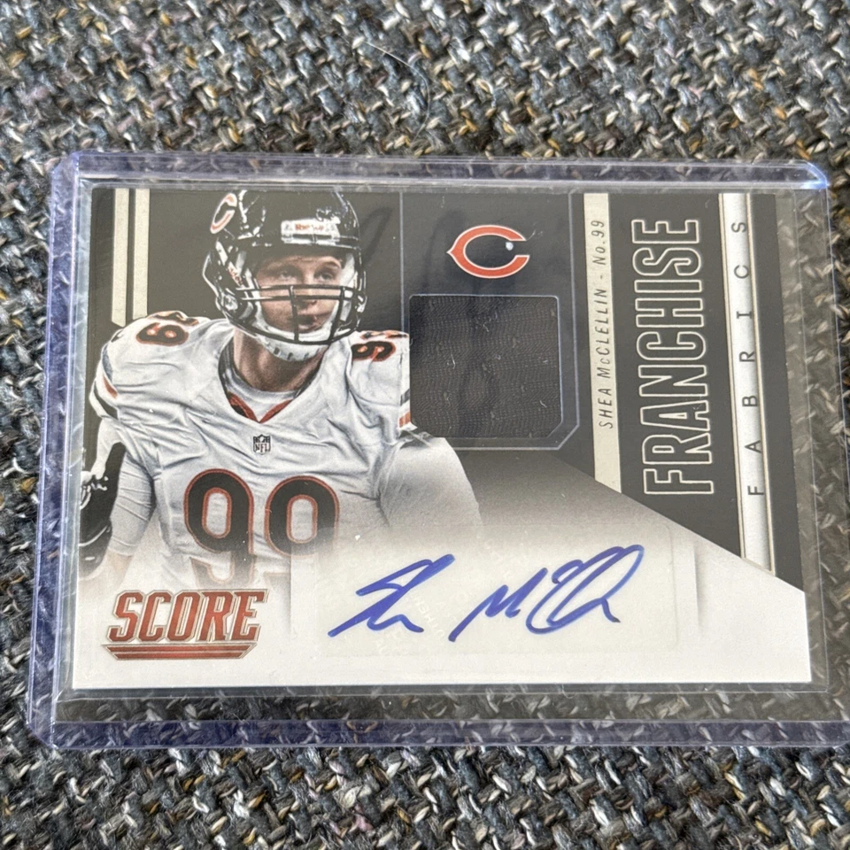 2014 Score Franchise Fabrics Shea McClellin AUTOGRAPH JERSEY Bears - Image 1 of 4