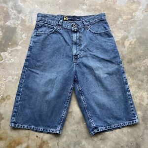 VTG Nautica Jeans Loose Baggy Denim Shorts Blue Size 30 100% Cotton NWOT