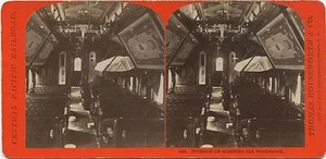 Thomas Houseworth & Co. # 1490 (1860er) Innenraum des Schlafwagens "Woodstock" - Bild 1 von 2