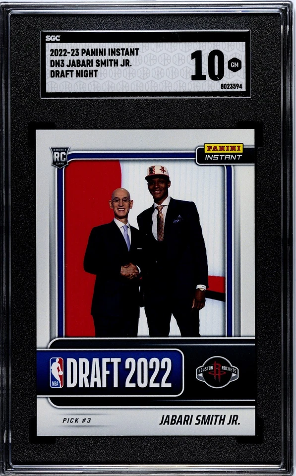 Jabari Smith Jr 22-23 Panini Instant - Draft Night #DN3 SGC 10 GEM MT - Image 1 of 1