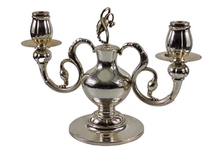 Vintage schöner Kerzenleuchter Versilbert Floral 2 Flammig Schw.Gmünd 20.JHD - Bild 1 von 12