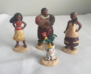 Disney Moana Figures Toy Lot 4 Jaaks Cake Toppers 4" Moana Chief Hey Pua Sina - Picture 1 of 3