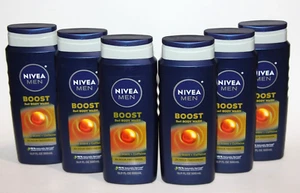 LOT (6) NIVEA MEN BOOST BODY WASH 3IN1 CITRUS SCENT CAFFEINE 16.9 FL OZ BODYWASH - Picture 1 of 1