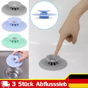 3x Pop Up Abfluß Sieb Ablaufsieb Siebkorb Haarsieb Spüle Stöpsel für Waschbecken - Bild 1 von 12