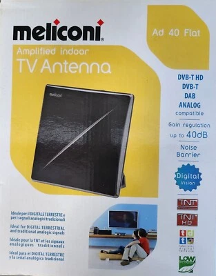 Meliconi Ad 40 Flat - Antenna Digitale 40 Db Eup - NUOVO NELLA SCATOLA ORIGINALE - Immagine 1 di 4