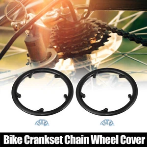 2pcs 48 Teeth 9.5cm 5 Holes Bicycle Bike Crankset Chain Wheel Covers Black - Picture 1 of 7