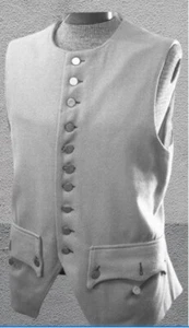 Men's Military Gray Wool Vest, Men's Napoleon Vest - Picture 1 of 4