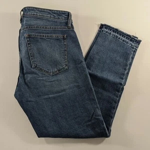 GAP Girlfriend Raw Hem Blue Denim Jeans Womens Size 27 - Picture 1 of 7