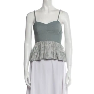 The Great Camelia Top Spaghetti Straps Size Large Tank Blue Cropped Eyelet NEW - Bild 1 von 14