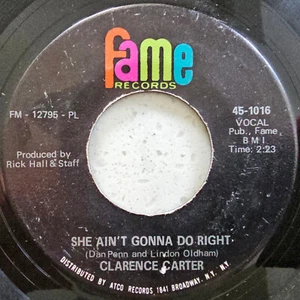 Clarence Carter ** She Ain't Gonna Do Right - 1967 Soul US Import Soul 7" - Picture 1 of 2