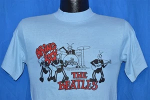 vintage 70s BRING BACK THE BEATLES DAVID PEEL BLUE ROCK 1976 t-shirt SMALL S - Picture 1 of 3