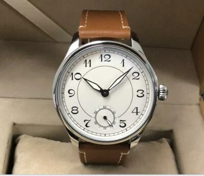 44mm PARNIS white dial Arabic Numerals 6498 hand winding movement mens watch 01 - Image 1 of 4