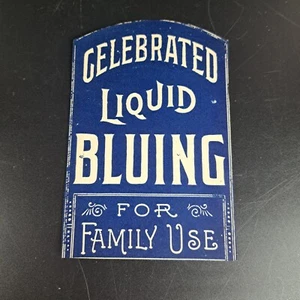 Original Vintage Label LIQUID BLUING 5-3/8" x 3-1/2" - Picture 1 of 3