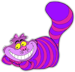 Cheshire Cat Kids Cartoon Car Bumper Window Locker Vinyl Sticker Decal 4"X5" - Picture 1 of 1