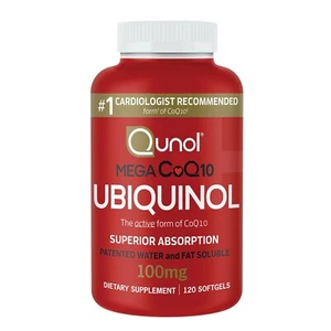 Qunol Mega CoQ10 Ubiquinol 100 mg Softgels Vascular Health 120 ct. Free Shipping - Picture 1 of 4