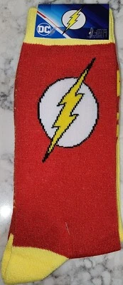 2 Pairs Of DC Comics Flash Socks Size 6-12 NWT - Image 1 of 2