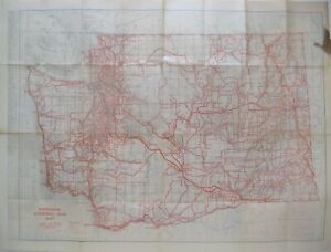 Original 1920 Named Trails Road Map WASHINGTON Yakima Spokane Electric Railroads