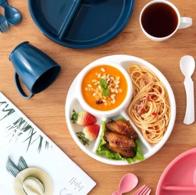 White Compact Holder Plate, Sections, Lunch, Fruits, Chips Etc, A-1 - Image 1 of 4