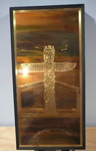 Bero Metallic Design Studio "Thunderbird/Grizzly Bear" Totem Pole Brass Etching - Picture 1 of 12