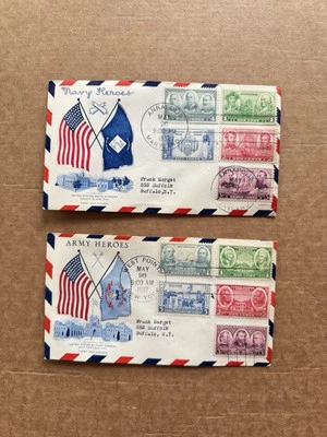 US 1937 Army-Navy FDC (12) +Complete Set #785-94 +Army & Navy Flags Cachet +Rare - Image 1 of 2